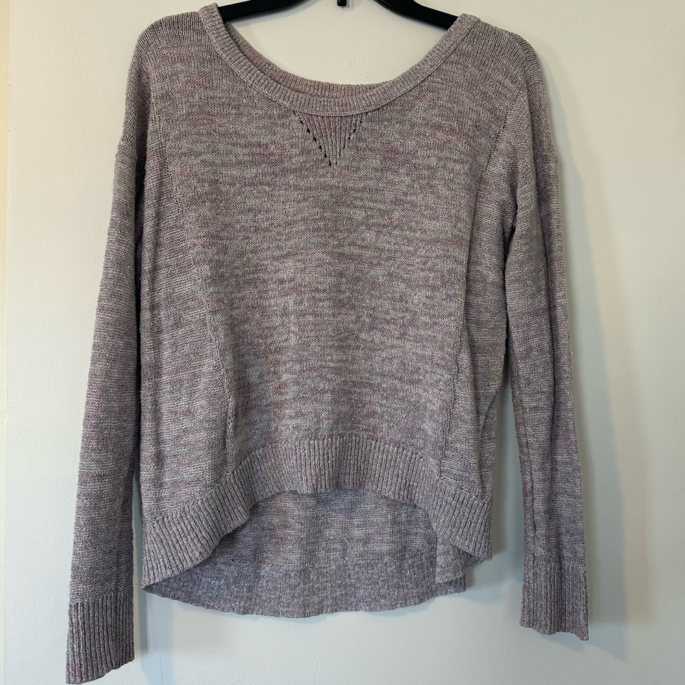 American Eagle size small purple, grey, and silver knit sweater